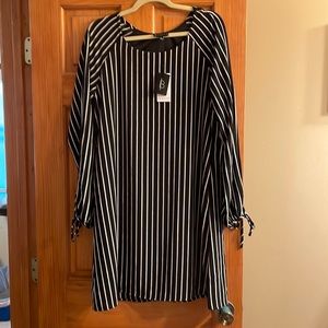 NWT black and white stripe shift dress